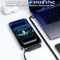 Câble de charge invisible 2-en-1 avec support, cordon de charge multiple de 1,5 m, câble de charge rapide 240 W avec support multi-angle réglable Type C