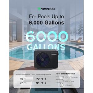 ปั๊มความร้อนไฟฟ้าสำหรับสระว่ายน้ำ Varminpool 27000 บีทียู 220-240 โวลต์ สำหรับสระว่ายน้ำทั้งแบบฝังดินและแบบตั้งพื้น - Product Image 3