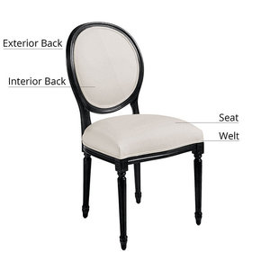 Chaise d'Appoint de Salon à Dos Ovale <span class=keywords><strong>Louis</strong></span> <span class=keywords><strong>XVI</strong></span> Prix d'Usine Meubles Personnalisables - Product Image 3