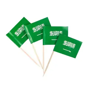 Customized Excellent Quality Product Paper Material Saudi Arabia Sandwich Toothpick Flag With 2.5*3.5CM