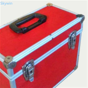 Estuche portátil para discos de vinilo Skywin, marco de aleación de aluminio, 350X270X380MM, rojo y negro, colores personalizables - Product Image 4