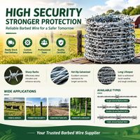 Fil de clôture galvanisé haute résistance pour la protection du bétail des fermes et ranchs - Fournisseur d'usine de fil barbelé