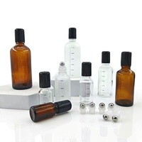 Bouteille d'huile essentielle en verre ambré Roll on Container Frosted 10Ml Fragrance Essential Oil Roll on Bottle