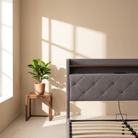 Willsoon - Base de Cama Moderna de Lujo con Cabecera Tapizada Doble, Tamaño Queen y Super King, en Terciopelo, para Muebles de Dormitorio