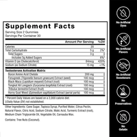 Gummies Booster X180 de Haute Qualité avec Extrait de Horny Goat Weed, Tribulus Terrestris, Fenugrec et Maca Noire