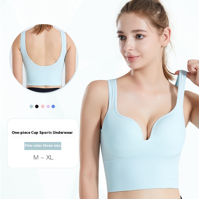 Fashisonable Plus Size Women's Fitness Apparel Breathable Push-Up Yoga Bra Crop Tops Spandex Lining Gym Sports Underwear Adults