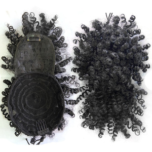Twist Curly Bangs estilos de cabello <span class=keywords><strong>natural</strong></span> Afro Puff con flequillo a prueba de rizado Wear Bangs para mujeres negras - Product Image 3