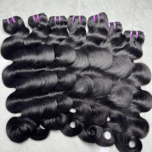 Extensions de cheveux naturels 15A, ondulés, vierges vietnamiens, tissage rapide, double trame, épaisseur complète, noir naturel, 100g - Product Image 6
