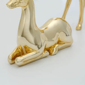 Sculpture en résine électro-plaquée de style nordique Cerf doré Décoration d'intérieur Ornement - Product Image 5
