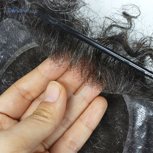 <span class=keywords><strong>Perruque</strong></span> Ultra-Légère et Respirante pour Hommes, 50% Faible Densité, Toupet en Dentelle Suisse, Cheveux Humains Ondulés Naturels pour Hommes Souffrant de Cheveux Fins - Product Image 6