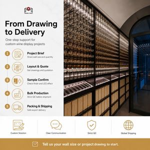 Di lusso Wine Bar Cabinet acrilico e metallo <span class=keywords><strong>portabottiglie</strong></span> con luce a LED porta bottiglie personalizzare il Design della cantina della stanza del vino - Product Image 6