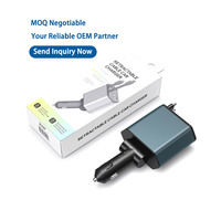 Pengisi Daya Mobil Universal 12-24V Dengan Monitor Tegangan Real-time Kabel Retractable Pengisi Daya Otomatis Produsen OEM untuk Pasar AS