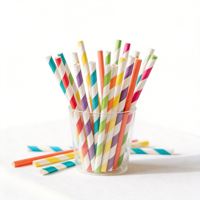 Pailles en papier jetables de qualité alimentaire, colorées, droites, de 7,6 pouces, pour jus et smoothies, pour cafés