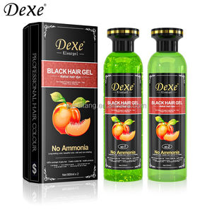 DEXE Gel Colorant Capillaire Noir Bio à Base de Plantes 200mlX2 & 500mlX2, Shampoing Crème Coiffant, Marque Privée OEM Usine Originale - Product Image 2