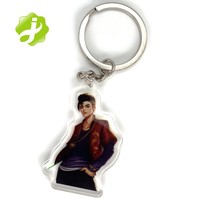 Dessin animé imprimé Q Version attaque Titan Anime figurines pendentif porte-clés UV imprimé acrylique Cosplay bijoux pour amis cadeau
