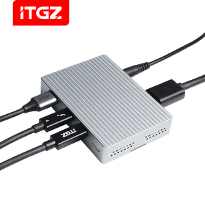 ITGZ çift Bay M.<span class=keywords><strong>2</strong></span> NVME protokol tipi C 40Gbps Thunderbolt <span class=keywords><strong>3</strong></span> alüminyum SSD katı hal muhafaza USB adaptörü sabit Disk kutu - Product Image 1
