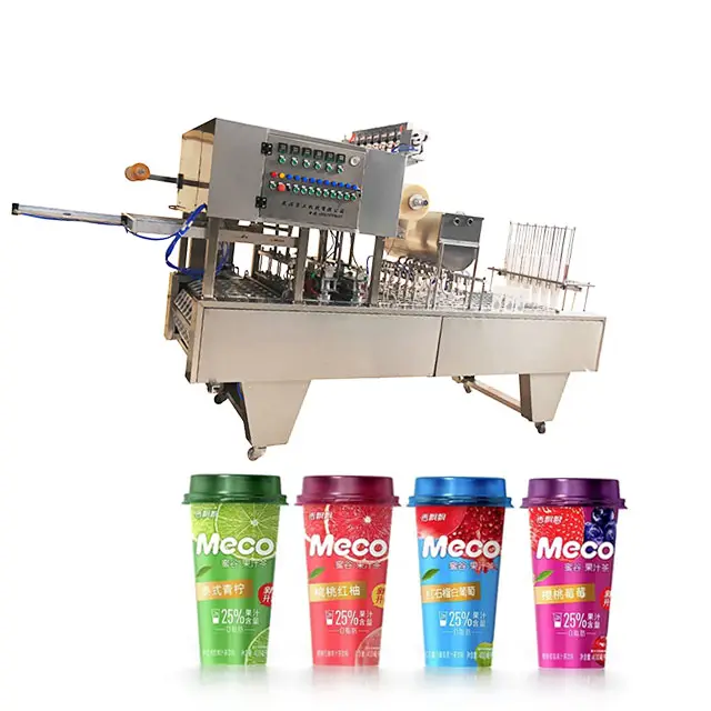 Machine automatique de scellement de remplissage de tasse de cône de crème glacée d'eau minérale de jus de yaourt de piston