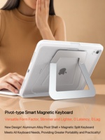 Clavier mécanique IFacemall en aluminium avec support pour iPad 10,9 pouces, nouveau rétroéclairage LED, multi-angles, fente pour stylet et trackpad intégré