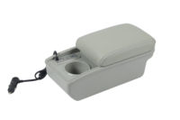 Boîte d'accoudoir de voiture à double couche coulissante en cuir PU noir avec 3 ports USB pour Mitsubishi Xpander / Xpander Cross 2019-2022