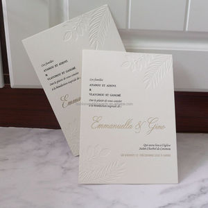 Tùy Chỉnh Dày Bông Giấy Thiệp Mời Đám Cưới Thẻ Với Lá Vàng Lá Trong Suốt Vellum Áo Khoác Màu Cam Phong Bì - Product Image 3