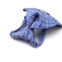 Geometrische blaue vor gebundene verstellbare 100% Seide gewebte gefaltete Mädchen Einzigartige Mode Ascot Krawatte Fliege Business Krawatten für Frauen