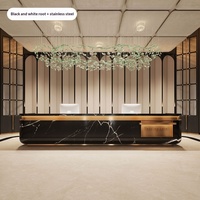 Comptoir de réception d'hôtel moderne minimaliste haut de gamme, comptoir de caisse de restaurant de luxe, comptoir de consultation pour bureau de vente, sur mesure