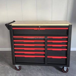 Armoire à outils <span class=keywords><strong>en</strong></span> métal colorée de 46 pouces avec 3/7/9/12 tiroirs, plan de travail <span class=keywords><strong>en</strong></span> <span class=keywords><strong>bois</strong></span> et 4 roulettes pour garages et ateliers - Product Image 3