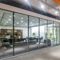Systèmes de cloisons en verre modulaires modernes pleine hauteur avec panneaux en aluminium pour salles de réunion, écoles et entrepôts