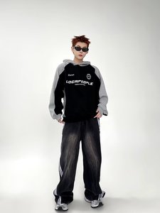 <span class=keywords><strong>Sweat</strong></span>-shirt à capuche en coton coloré rétro, ample et décontracté, avec logo personnalisé, adapté aux hommes et aux femmes - Product Image 6