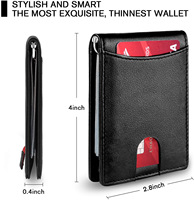 Cartera de tarjetero de fibra de carbono minimalista delgada a la moda con logotipo personalizado de lujo de cuero genuino RFID bloqueo monedero corto para hombre