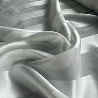 Tissu en Chiffon 100% Soie de Mûrier 12m/m 5x5cm avec Rayures Satinées Idéal pour la Peinture DIY et les Foulards