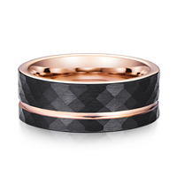 Bagues en carbure de tungstène noir pour hommes, mode bijoux de Guangzhou, avec boîte d'emballage