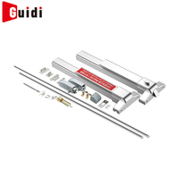 Serrure de porte coulissante double en fer coupe-feu avec barre de poussée à clé, haute qualité, certifiée CE, pour évacuation sécurisée