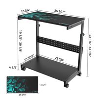 Support PC Moderne en Métal, Chariot pour Ordinateur, Support Tour à 2 Niveaux Extensible et Réglable en Hauteur pour Boîtier ATX et Imprimante