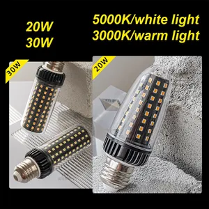 Ampoule de maïs à LED 20w <span class=keywords><strong>30w</strong></span> E14/<span class=keywords><strong>e27</strong></span> Ac110v Ac220v Smd2835 Lumière 6000k 3000k 360/faisceau Lampe en aluminium + pc Ampoule Super haute puissance - Product Image 4