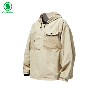 Pull-over personnalisé veste en nylon pour le sport la course à pied entraînement coupe-vent fermeture éclair veste en nylon pour les hommes