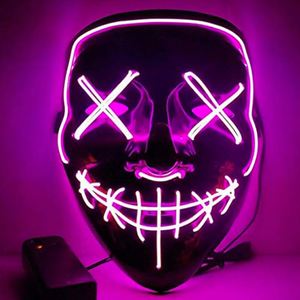 Bán buôn EL dây bên mặt nạ Neon phát sáng nhấp nháy Rave trang phục Masque PVC <span class=keywords><strong>Fancy</strong></span> Clown <span class=keywords><strong>Joker</strong></span> cho Halloween - Product Image 3