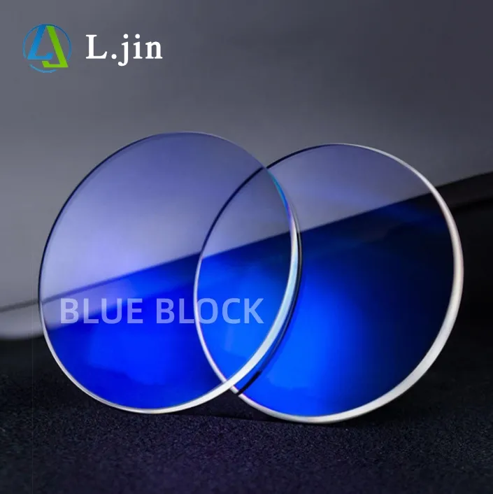 Vente en gros Lentes Opticos 1.56 1.60 Blue Cut Block Light Resin SHMC EMI Lentilles de lunettes ophtalmiques pour lunettes