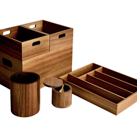 Ensemble personnalisé de trois caisses décoratives en bois pour cadeaux, fruits, boîte en bois, boîtes de rangement en bois, ensemble de 3 boîtes empilables en bois