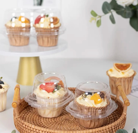 Boîte d'emballage en plastique transparente cylindrique jetable pour cupcake et tarte aux œufs, épaissie, blister, 1/2 tasse, gobelet Mafen