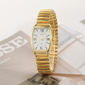 <span class=keywords><strong>Orologio</strong></span> al Quarzo LP76 Casual Semplice <span class=keywords><strong>Dorato</strong></span> per Coppia, Quadrante Tonneau, Cinturino Elastico in Acciaio, Orologi da Uomo e da <span class=keywords><strong>Donna</strong></span>, Vendita all'Ingrosso - Product Image 1