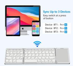 Clavier Bluetooth Europa B089, clavier pliable fin avec pavé tactile, clavier Bluetooth avec pavé tactile pour Macbook - Product Image 5