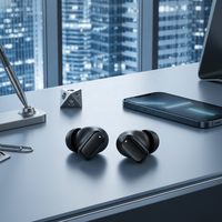 Écouteurs intra-auriculaires sans fil Brightblue True Wireless 5.4 avec indicateur LED, étanchéité IPX4, contrôle tactile, son stéréo, ajustement personnalisé, Type-C