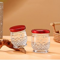 Stoples Kaca Mini Kecil dengan Tutup untuk Madu, Selai, Acar, 50ml 75ml 100ml Stoples Kaca untuk Sarang Burung dan Saus Pedas