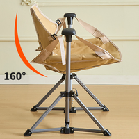 Chaise longue d'extérieur pliable et inclinable, chaise lune portable à dossier haut pour le camping, les pique-niques, les barbecues en plein air et les voyages