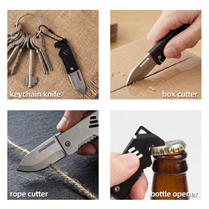 Baiyuheng Wholesale <strong>Mini</strong> Keychain Folding <strong>Knife</strong> Stainless Steel Blade Outdoor Camping Hunting EDC Tool with Custom Logo - Product Image 4