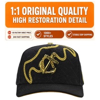 Envío Rápido G5 Gorras New Beard Hats Originales con Bordado de Letras 77, Gorras de Béisbol de 5 Paneles de Gamuza Estampada, Serie Metal X CT