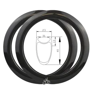 17 אינץ פחמן BMX גלגל שפת בלמי דיסק 40mm עומק חישוקים 17 גלגל שפת 23mm רוחב נימוק מכריע פחמן אופניים גלגל 17"