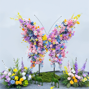 Gran oferta, boda, flores de boda, flores de boda gigantes, centro de mesa, gran forma de alas de mariposa, soporte para decoración de fondo de arco de flores - Product Image 1
