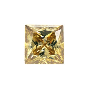 Cadermay Princess Cut Moissanite Loose Stone Yellow Square Synthetic Gemstone For Jewelry Making - Product Image 5